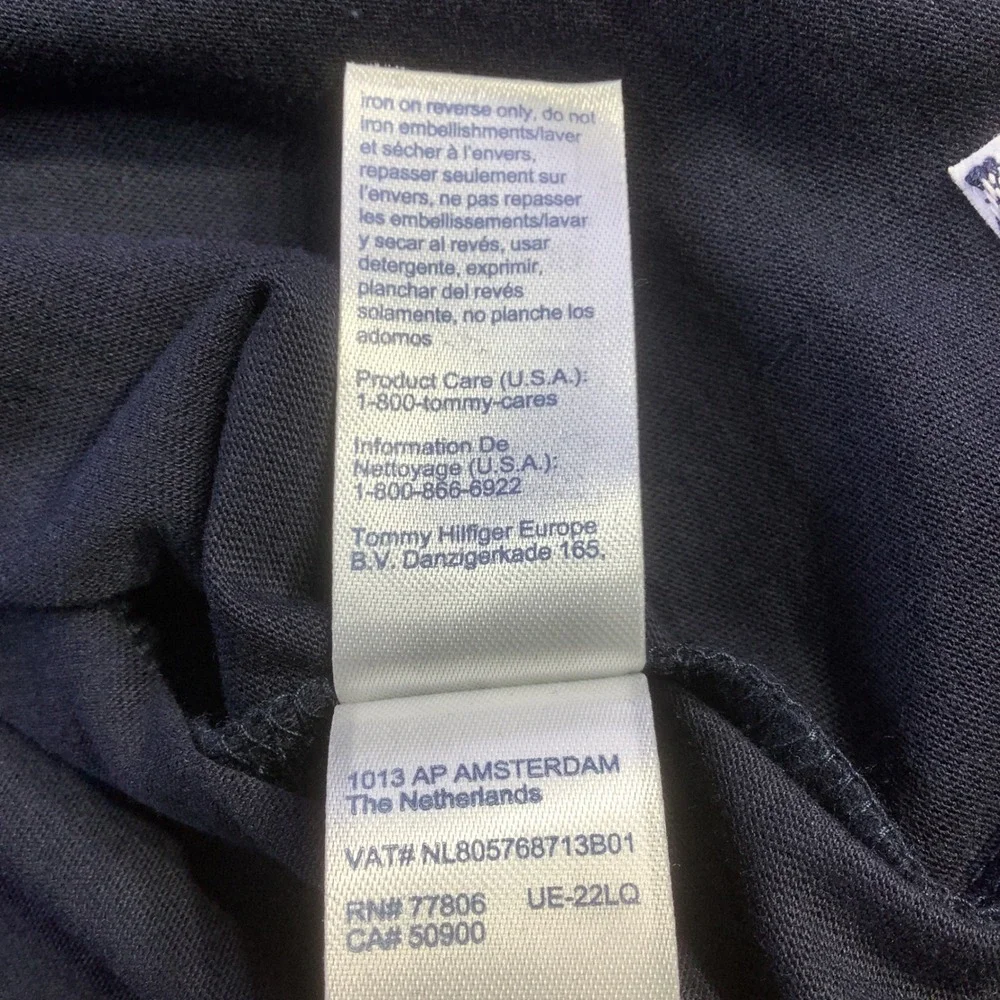 Tommy Hilfiger Blue Embroidered Signature Script‎ T Shirt Size M NWT